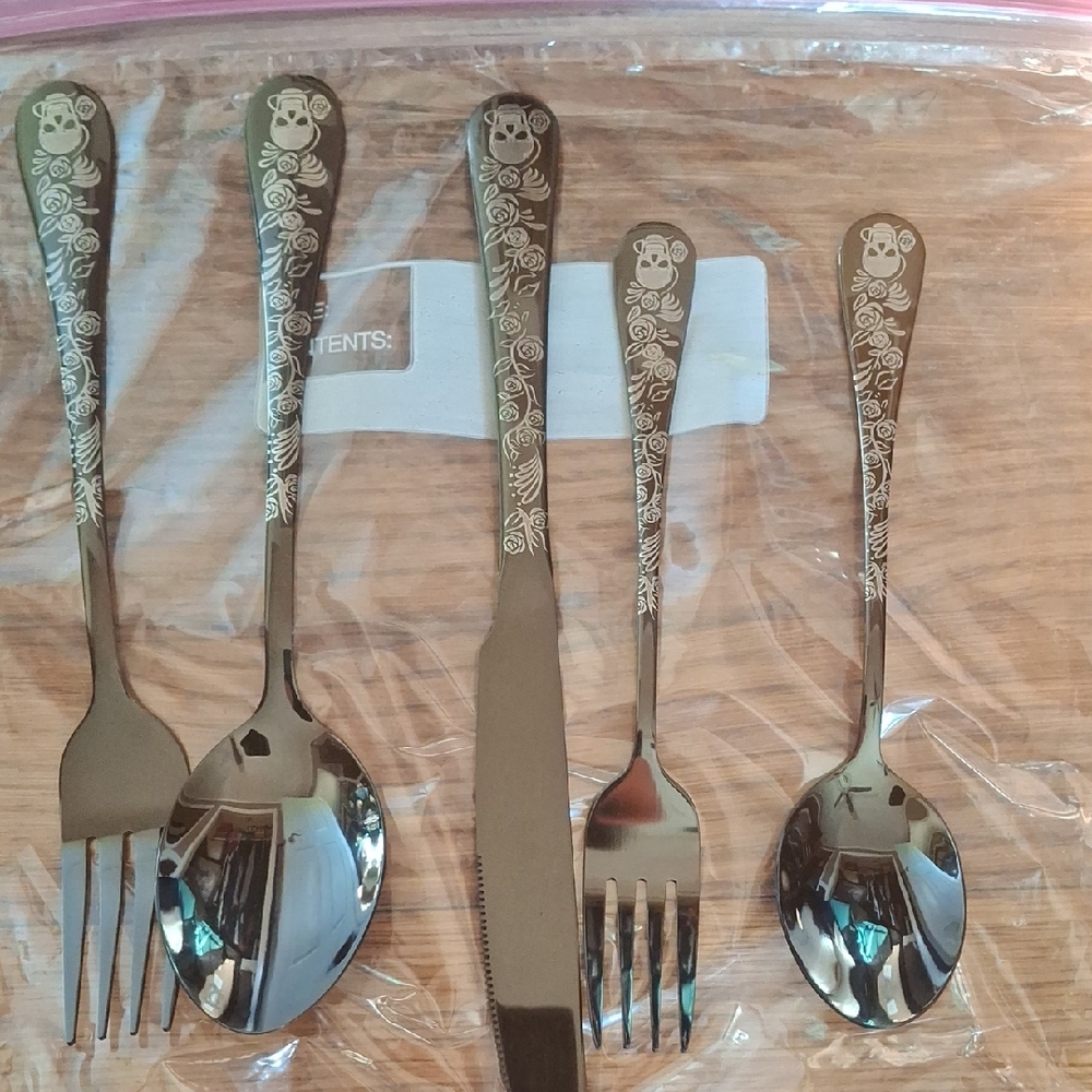 Stainless steel black silverware